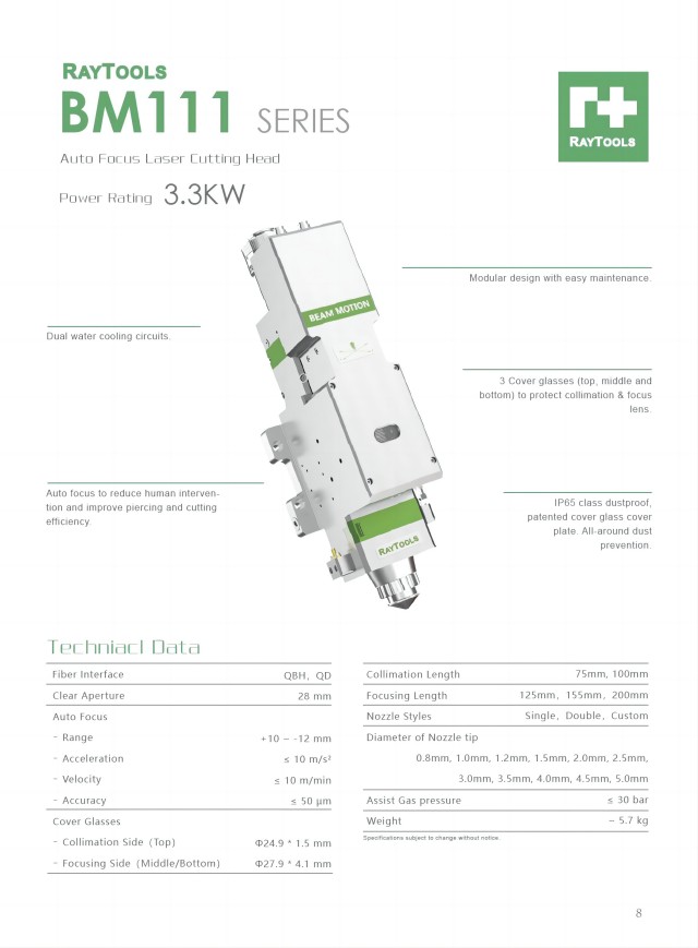 BM111 Auto Focus Laser Cutting Head